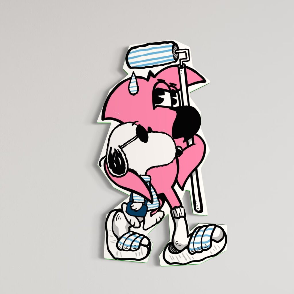 Sculpture murale bois Snoopy n°4 - Hugo W2CJ